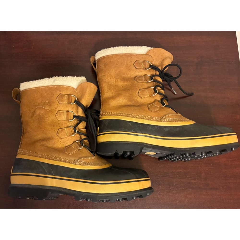 Sorel Caribou II Men's Snow Winter Boots Waterproof Tan Fleece Lining Size 12 - Picture 5 of 8